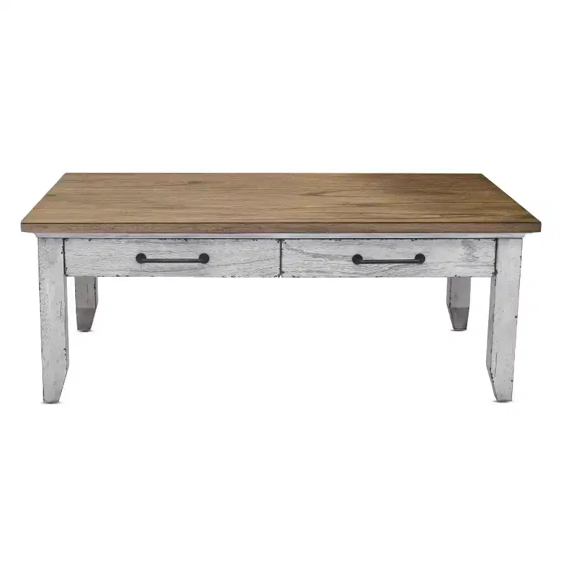 Cocktail Table Ivory/Light Brown -.