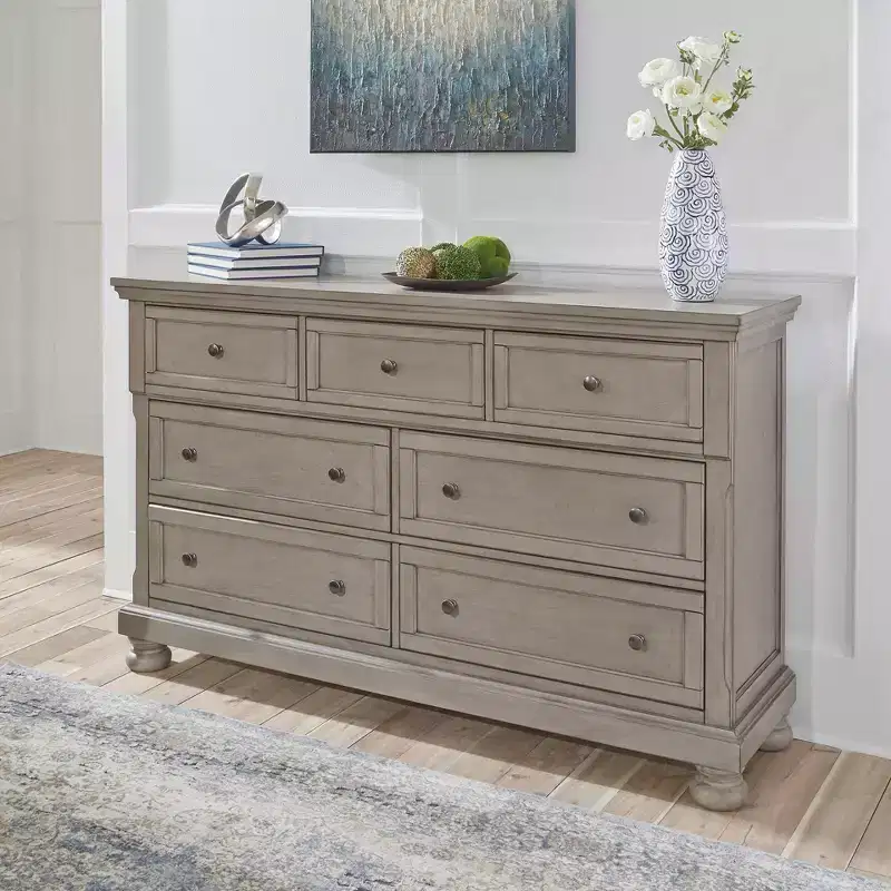 Dresser Light Gray - : Traditional 7-Drawer Storage