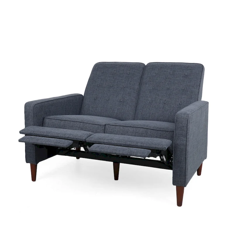 Denison Upholstered Loveseat Pushback Recliner by Christopher Knight Home
