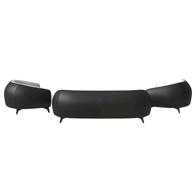3-Piece Sofa Set Upholstered PU Leather with Solid Wood Frame and Steel Legs Opula Series by LeisureMod