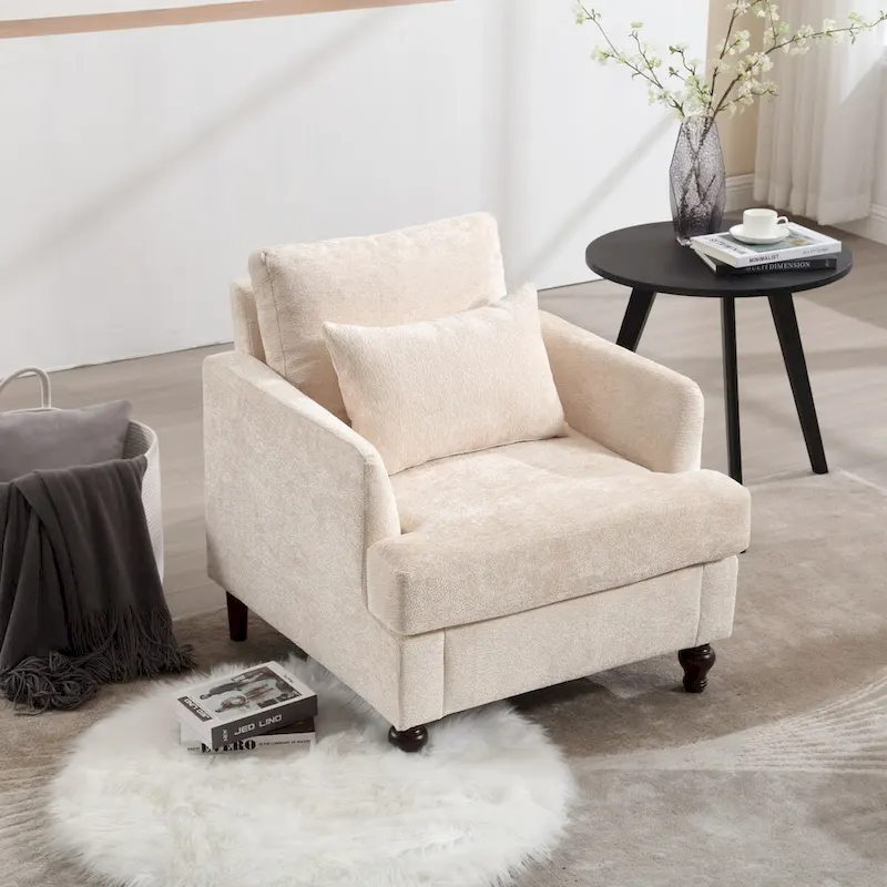 Wooden Frame Armchair, Modern Accent Chair Lounge Chair