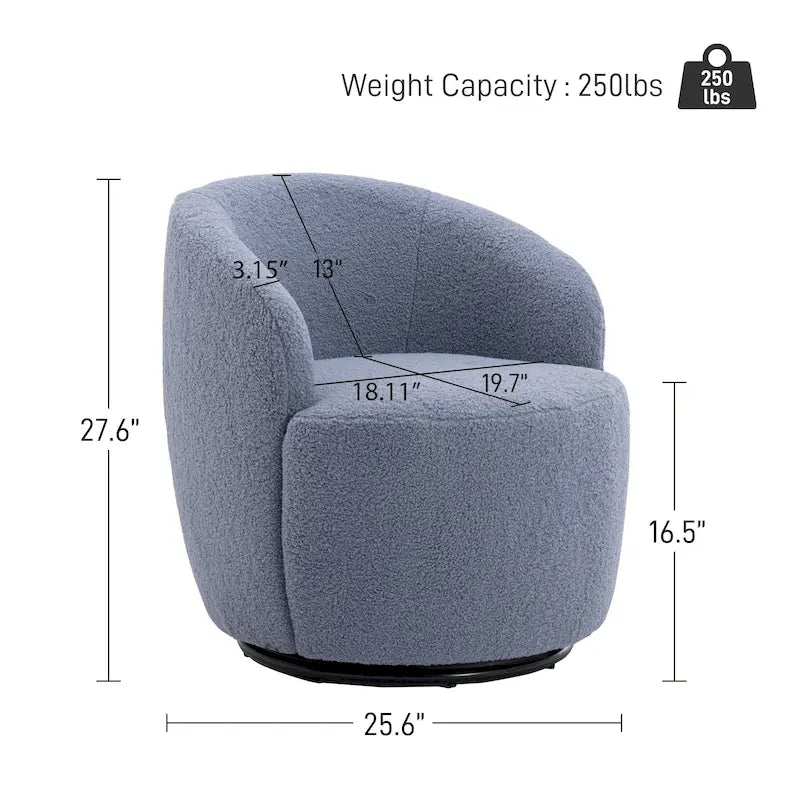 Ouyessir Modern Teddy Upholstered Swivel Barrel Chair(Set of 2)