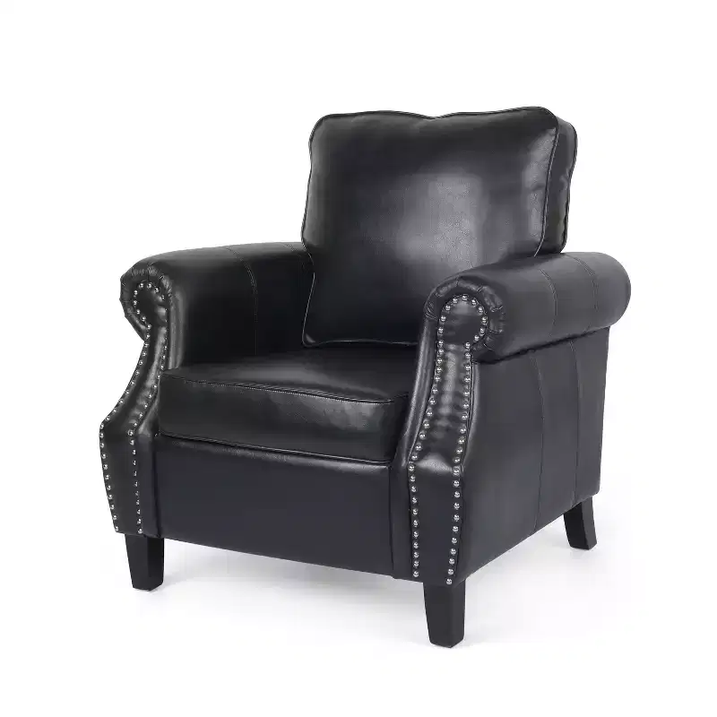 GDFStudio Dowd 36.50 Faux Leather Club Chair with Nailhead Trim