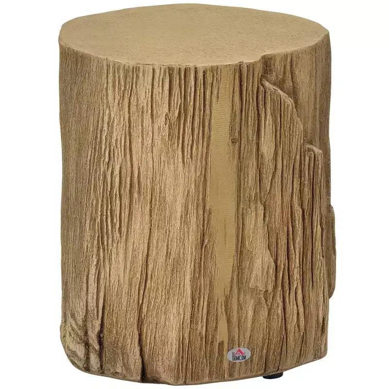 17 Tall Tree Stump End Table, Concrete Sofa Side Table for Indoor and Outdoor Use
