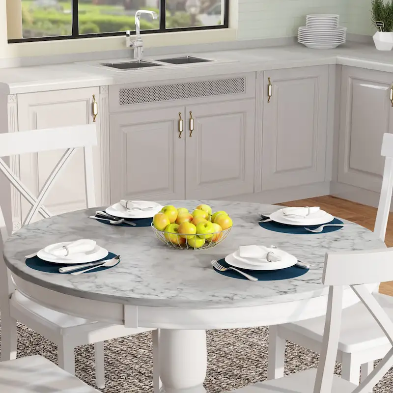 5-Piece Modern Wooden Dining Set with Round Table & Chairs