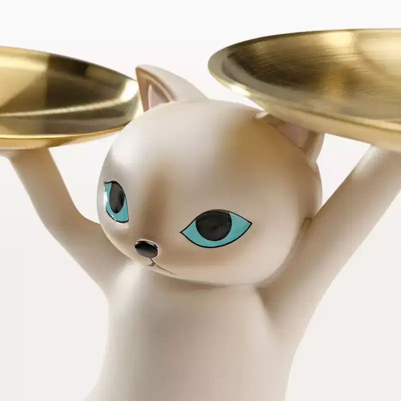 EUREKA ERGONOMIC,23H, Enchanting Cat Side Table,23.87W x 7.87D x 19.69H,Metal Tray