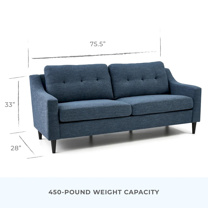 Brookside Ellen 75 Upholstered Scooped Arm Sofa