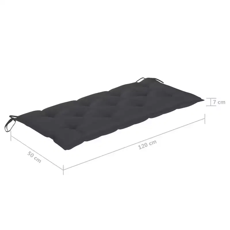 vidaXL Bench Grey, Anthracite Solid eucalyptus wood, 100% polyester fabric