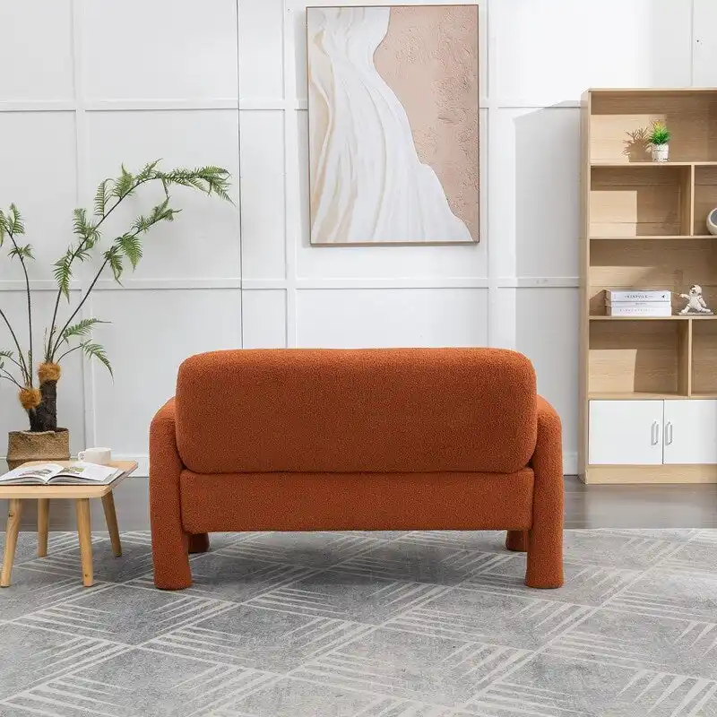 SEYNAR Mid-Century Modern Boucle 51 Solid Wood Curved Sofa