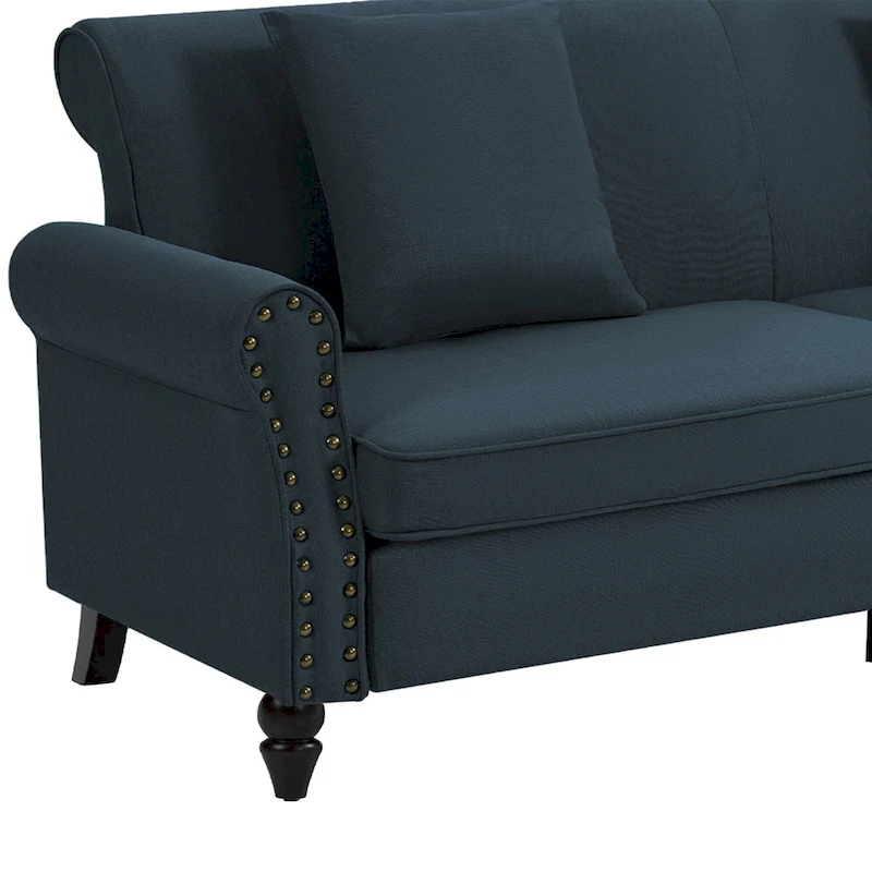 73 Nailhead Trim Sofa Rolled Arms Upholstered Loveseat