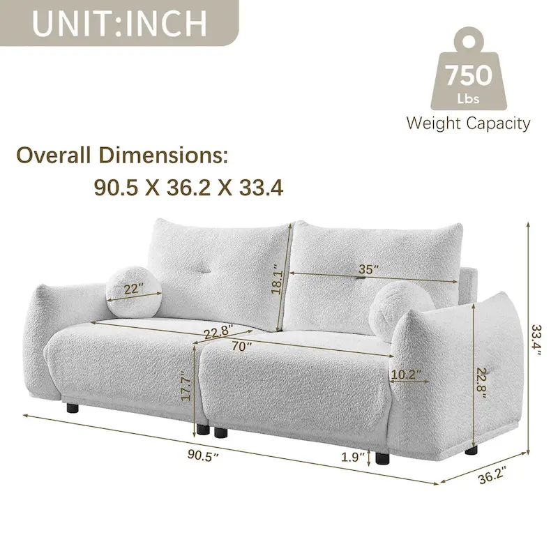 Lamb's wool 2-seater sofa