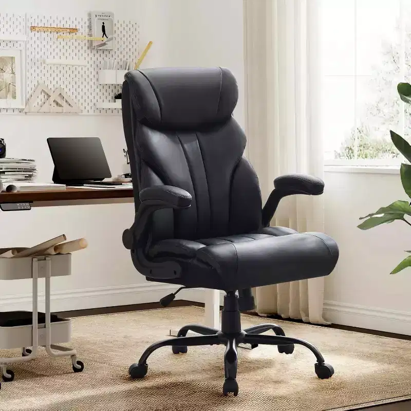 Ergonomic High Back Computer Gaming Chair, Wide Heavy Duty Task Desk Chair, PU Leather, 500 lbs