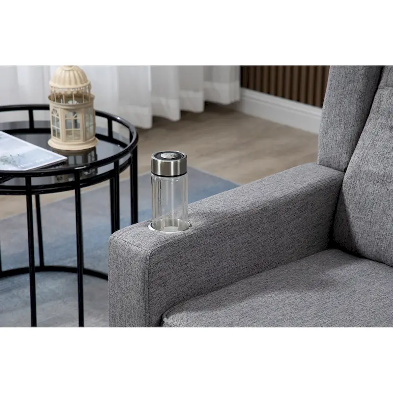 Arm Pushing Recliner Chair,Button Tufted Wingback Recliner Chair,Fabric Pushback Manual Single Sofa Home Theater Seating