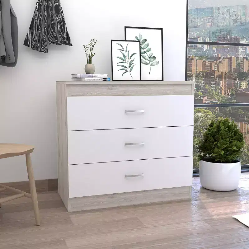 Modern Minimalist 5-Drawer Tall Bedroom Dressers with Metal Handles & Locking Top Drawer,Chest of Drawers for Bedroom,Entryway