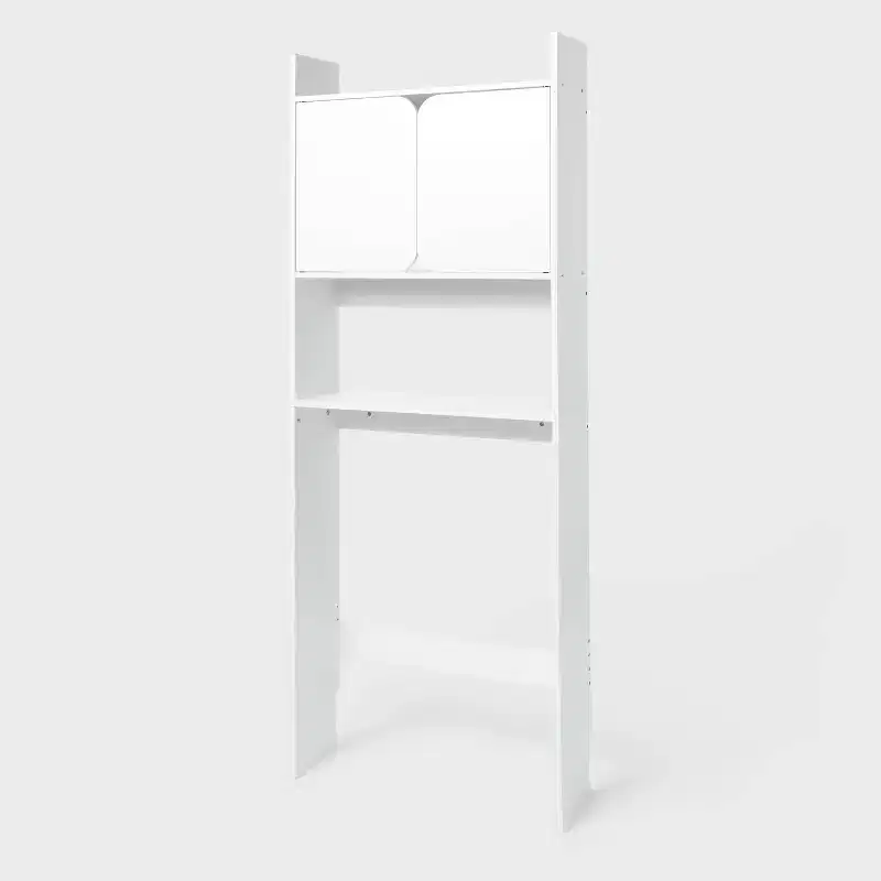Laminate Bath Etagere, Freestanding Bathroom Storage Tower with Shelves