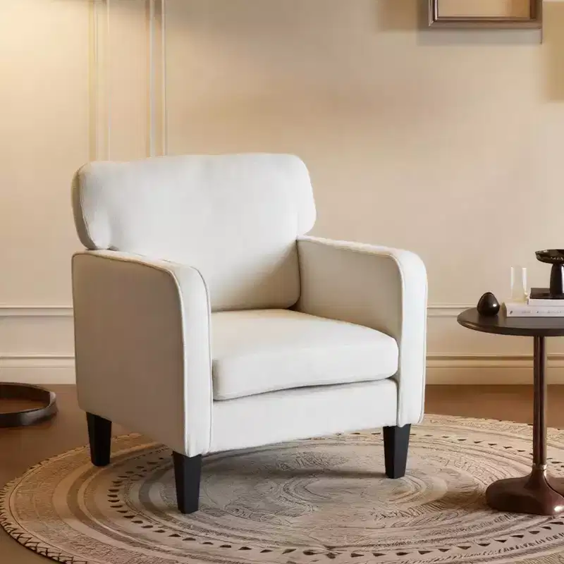 Okak Modern Reading Chair with Armrest and Backrest, Comfy Chair with Wooden Frame, Living Room Chair for Waiting Room, Reception Room