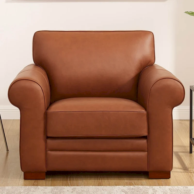 Hydeline Brookfield Top Grain Leather Sofa Set, Sofa and Chair
