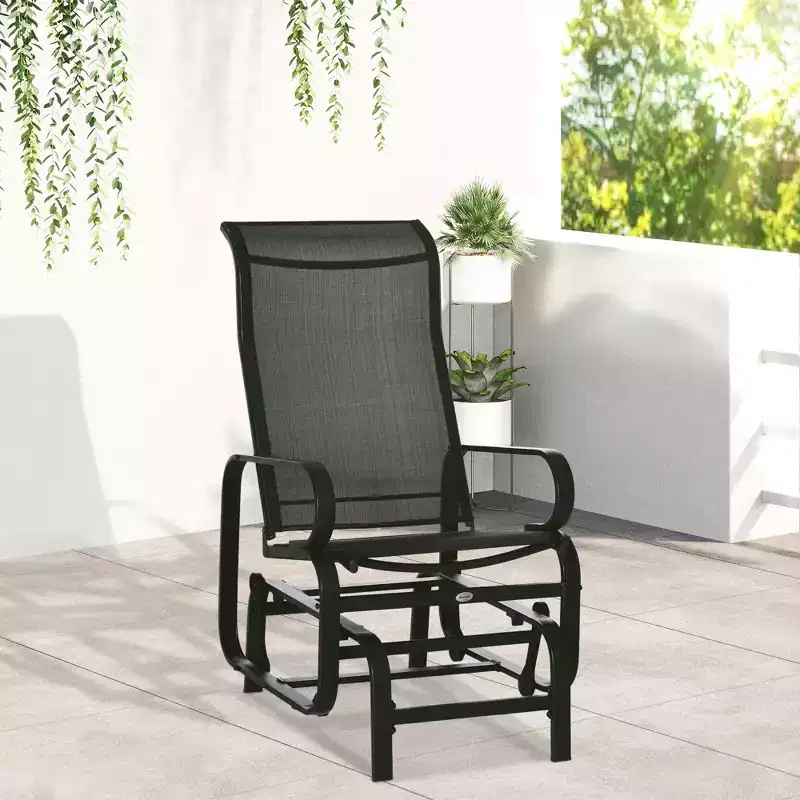 Gliding Lounger Chair, Single Rocker with Lightweight Metal & Mesh Construction