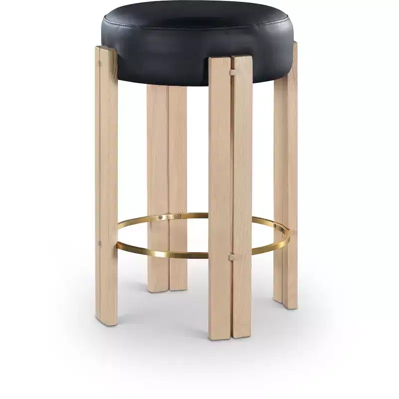Harrison Black Vegan Leather Counter Stool