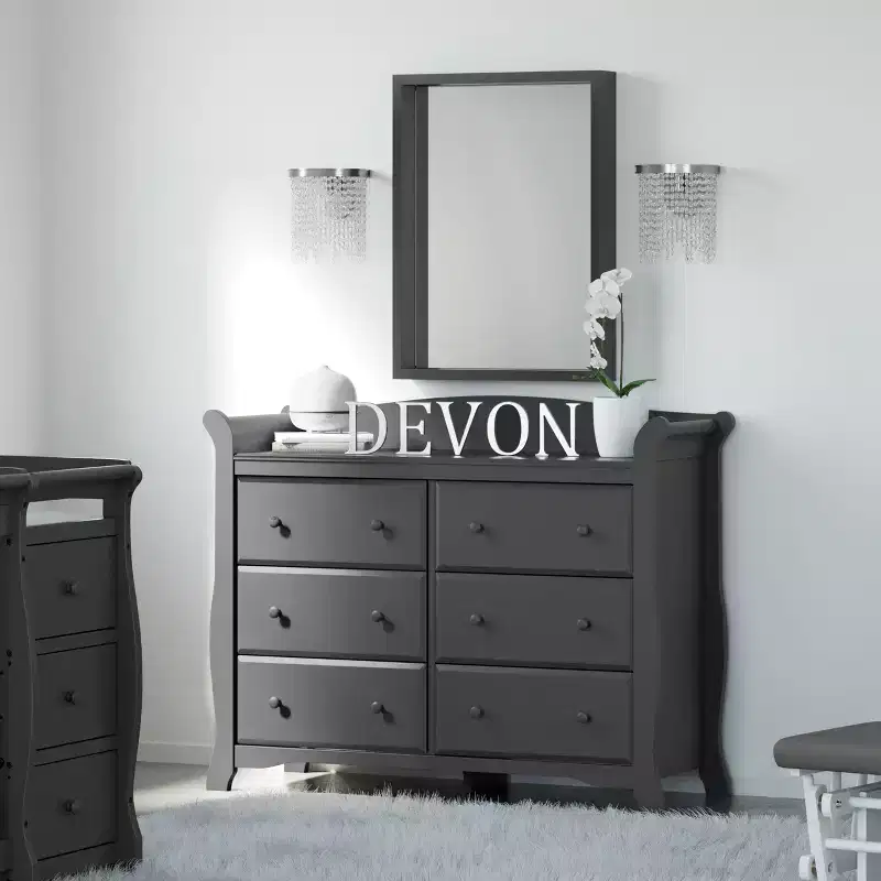 6-Drawer Double Dresser for Nursery and Kids Bedroom, White