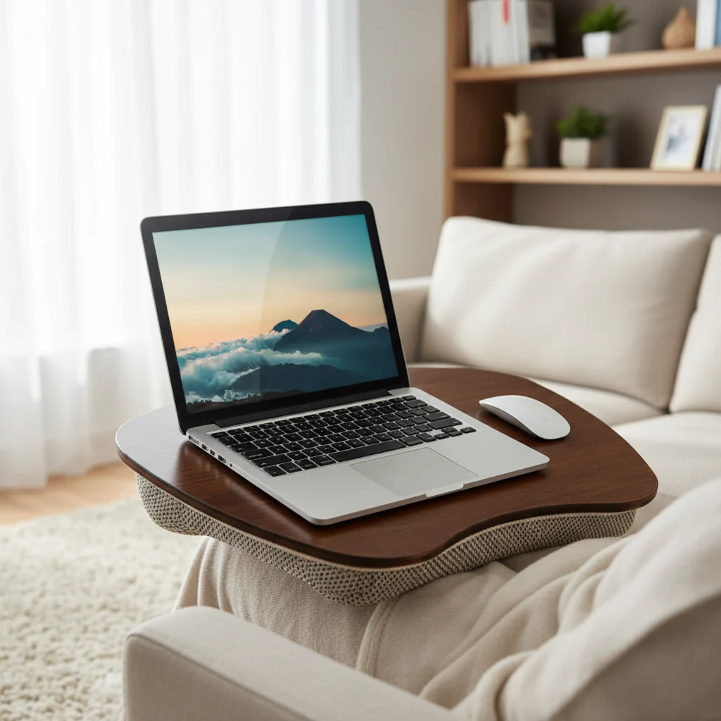 Brown / Off-White Bamboo Lap Desk – Single User