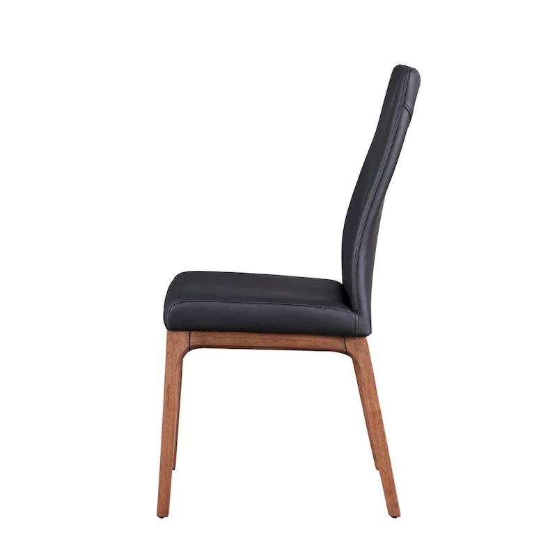 Somette Modern Contour Back Side Chair with Wood Base, Set of 2