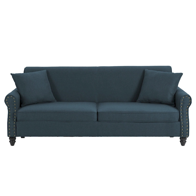 73 Nailhead Trim Sofa Rolled Arms Upholstered Loveseat