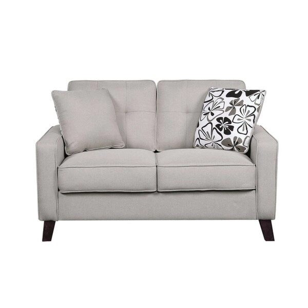 Lillana Linen Upholstered Tufted Loveseat