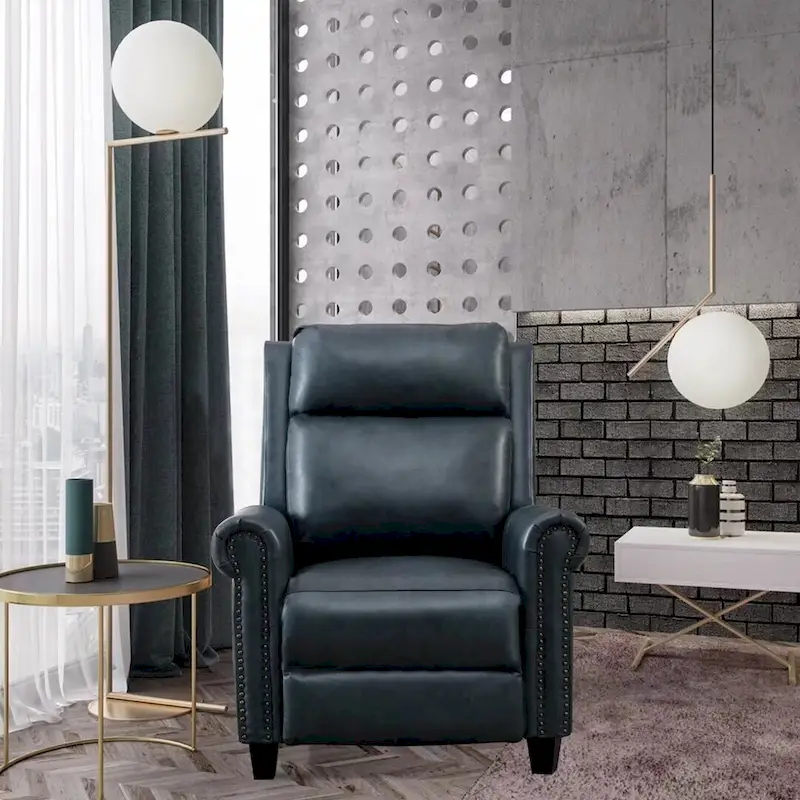 Ebello Genuine Leather Pushback Club Recliner Chair
