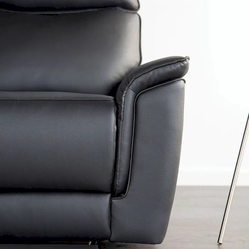 Furniture of America Marty Modern 2-Piece Leather Match Manual Reclining Living Room Sofa Set