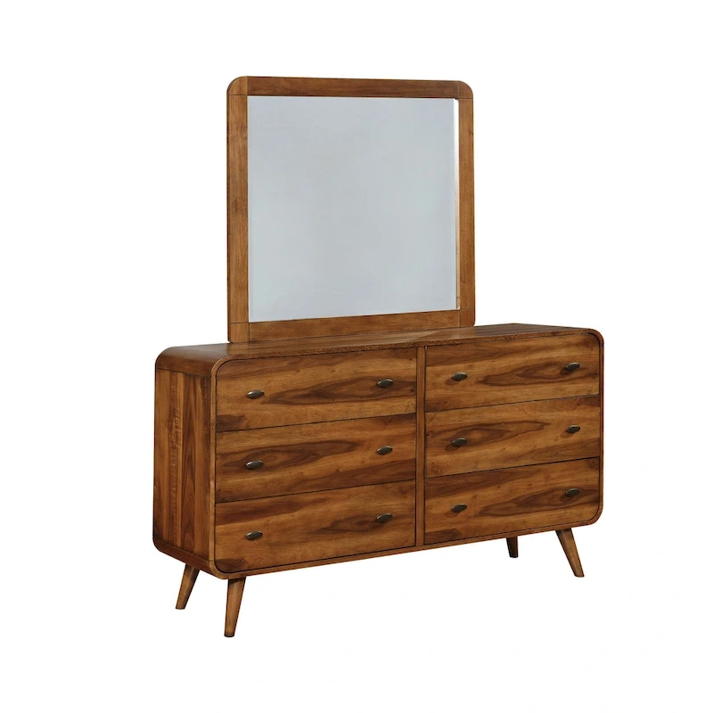 Roxbury Mid-century Modern Dark Walnut 5-piece Bedroom Set