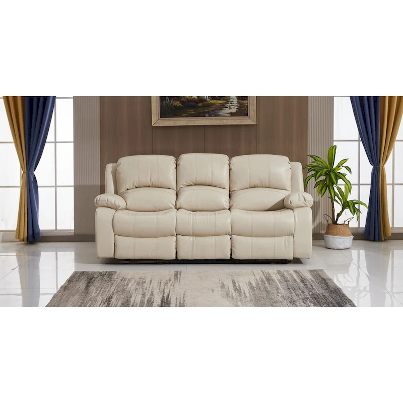 Betsy Furniture 3 Piece Bonded Leather Power Reclining Living Room Set, Sofa, Loveseat and Chair
