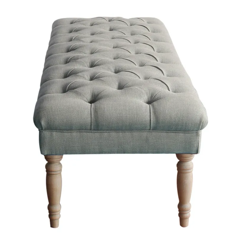 The Gray Barn Blasted Rock Grey Tufted Bench