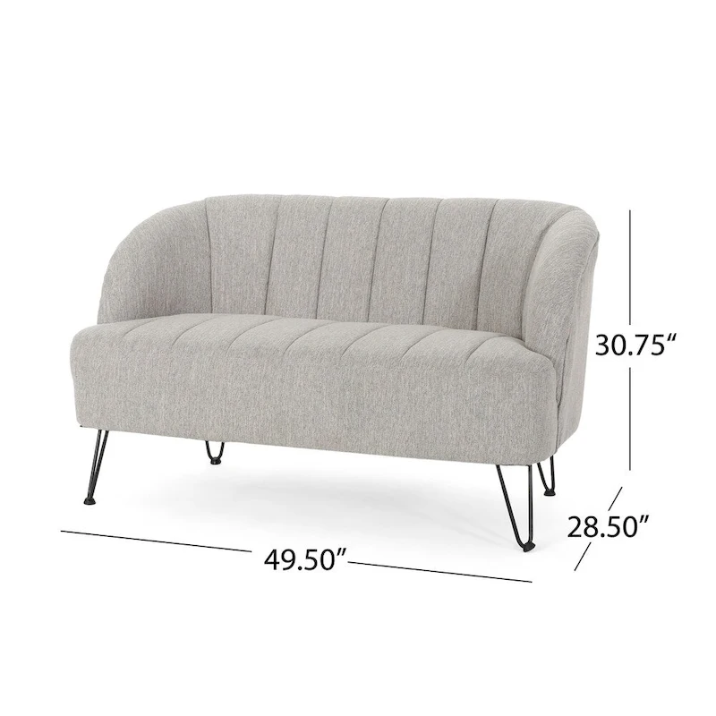 Lupine Modern Fabric Loveseat with Hairpin Legs by Christopher Knight Home