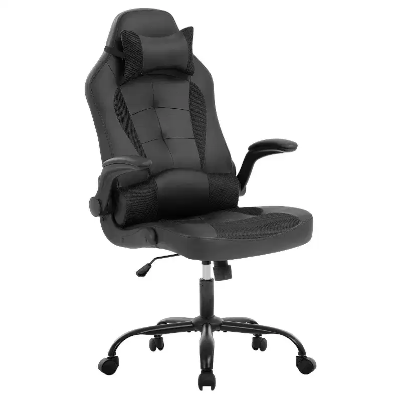 FDW PC Gaming Chair Office Chair Desk Chair with Lumbar Support Flip Up Arms Headrest