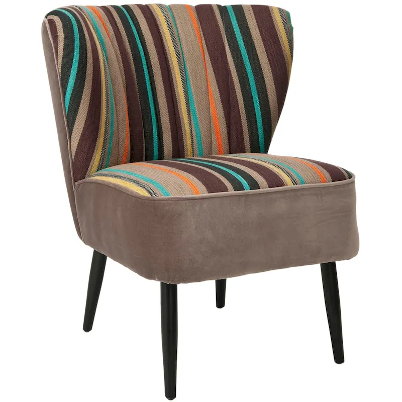 Safavieh Mid-Century Rainbow Striped Accent Chair - 24W x 28D x 30H