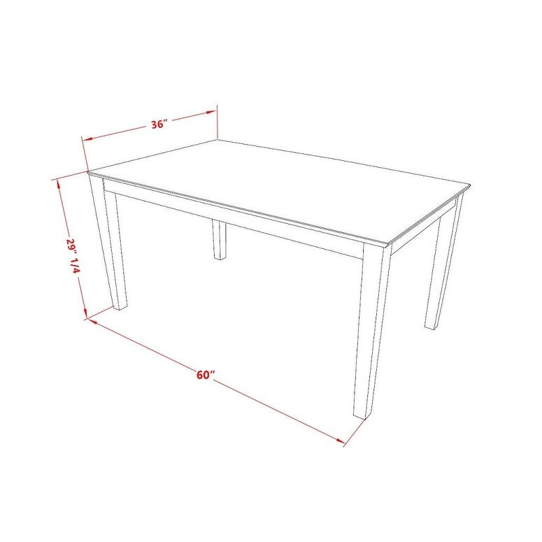 East West Furniture Kitchen Set Consists of a Rectangle Dining Table and Chairs, Linen White (Pieces Options)