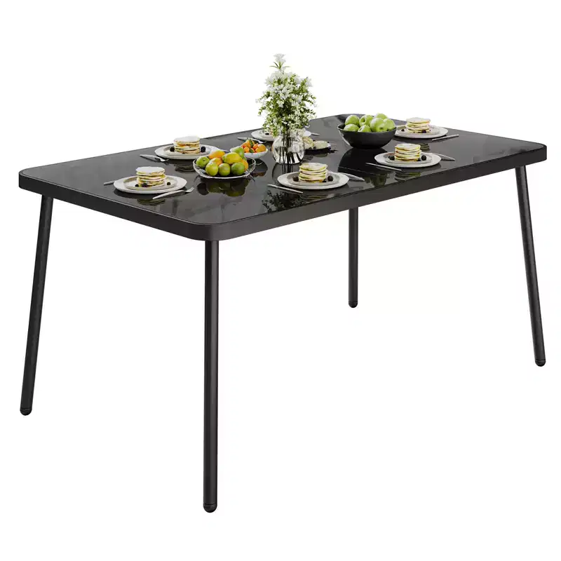 Steel Tempered Glass Dining Table 36.61