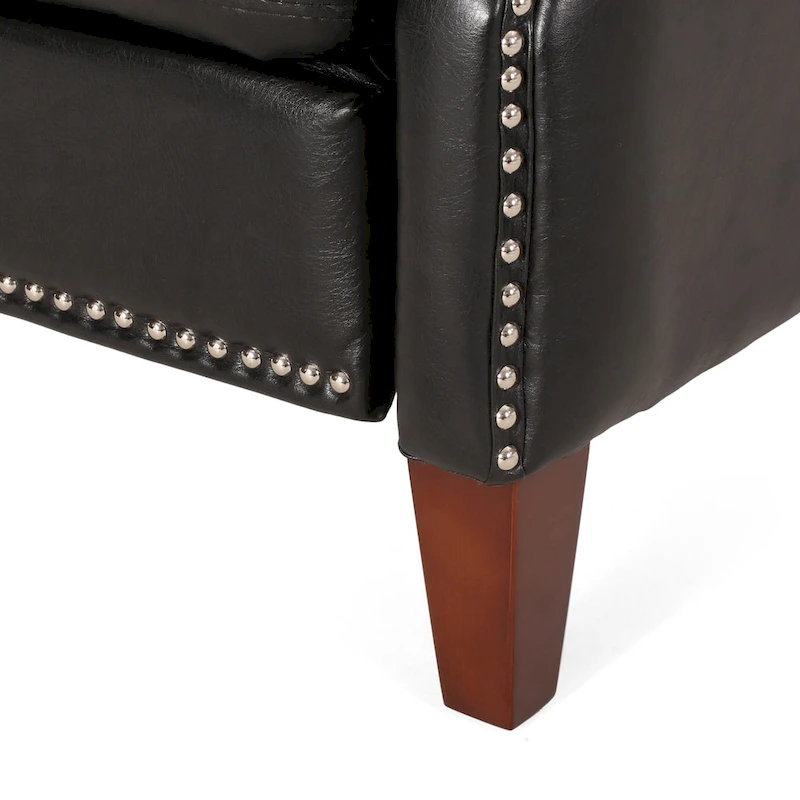 Cavanaugh Upholstered Pushback Recliner with Nailhead Trim by Christopher Knight Home
