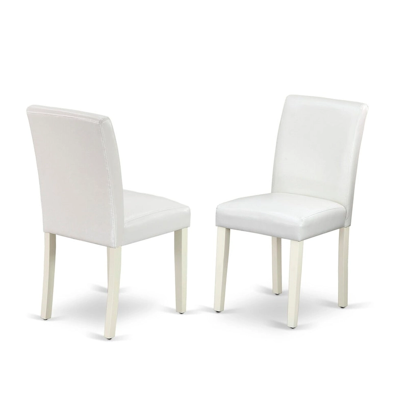 East West Furniture 5 Piece Dinette Set- a Round Dining Table and 4 Parson Dining Chairs, (Finish & Upholstered Option)