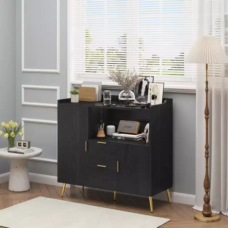 Buffet Sideboard, Modern Storage Cabinet, Accent Cabinet with Drawers and Doors, Console Table with Doors and Shelves