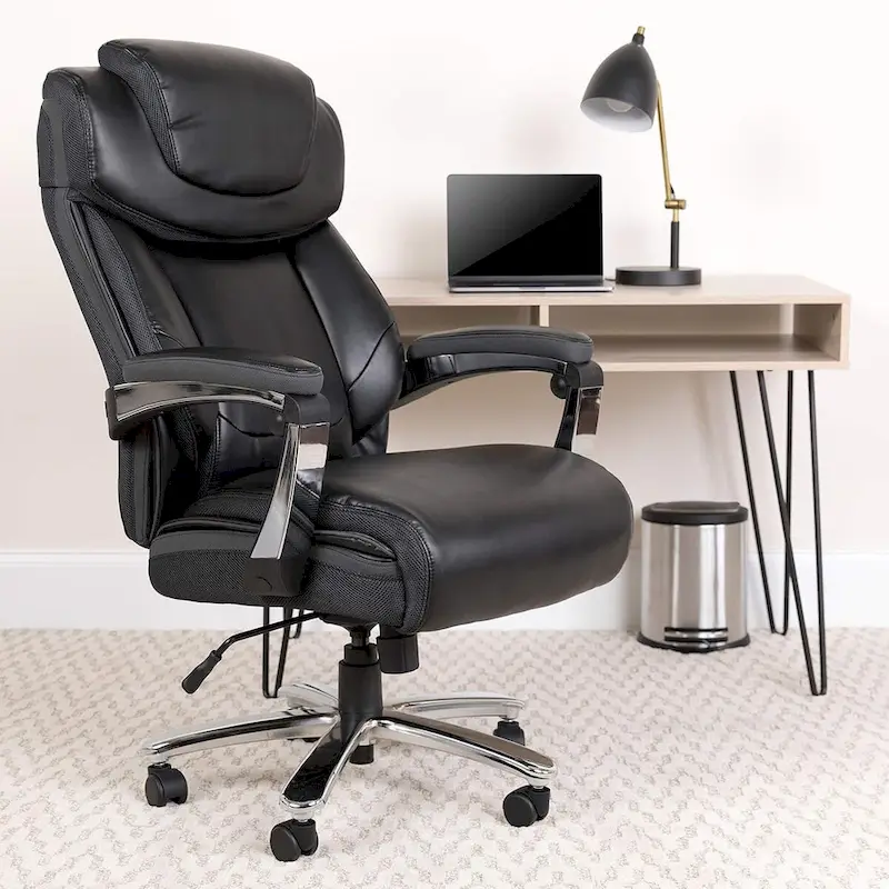 HERCULES Series Big & Tall Rated Black LeatherSoft Executive