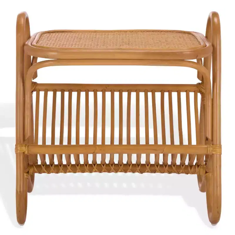 Bayard Rattan Pole Magazine Holder Accent Table - CWK3017 - Natural - Safavieh Couture