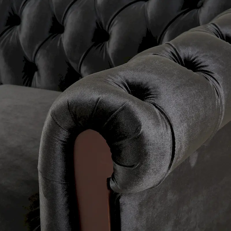 Eviva Chesterfield Velvet Loveseat Sofa by Christopher Knight Home