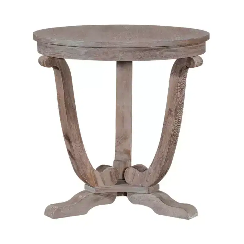 Liberty Furniture,Greystone Mill End Table in Stone White Wash w/ Wirebrush Distressing