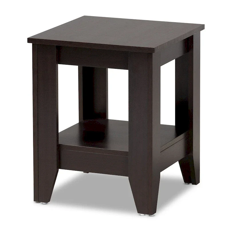 Dark Brown Wood End Table