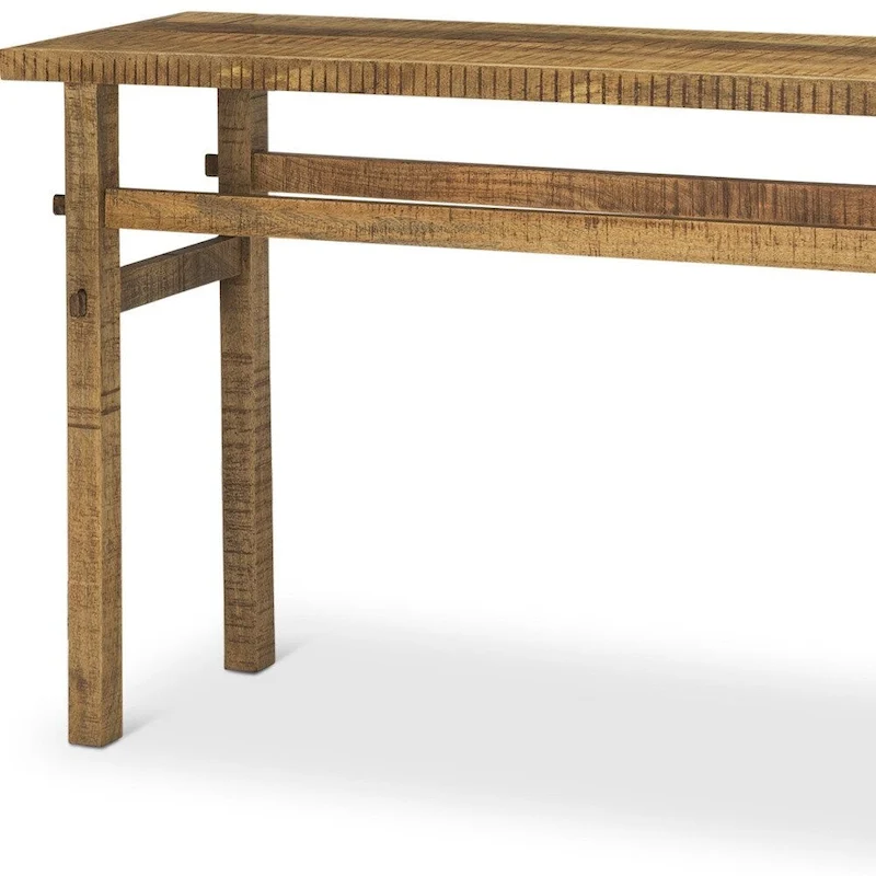 HomeRoots 54 Brown Solid Wood Distressed Console Table - 54' X '30' X '16