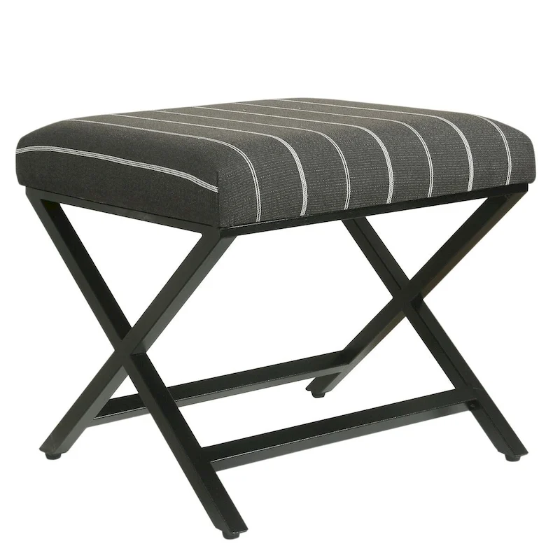Porch & Den Boucher Modern Metal X-base Square Ottoman