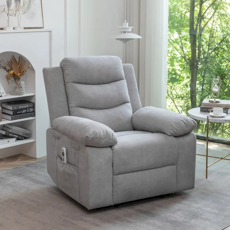 Electric recliner with seat heating and adjustable massage function