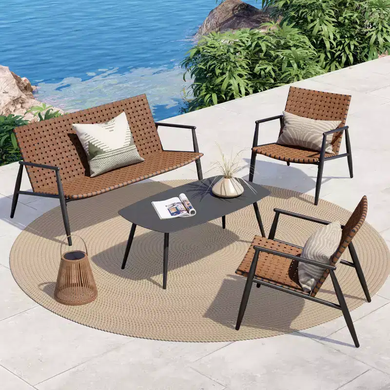 GRANDPATIO Metal 4- Person Wicker Seating Group